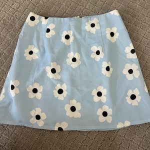 princess polly blue floral mini skirt
